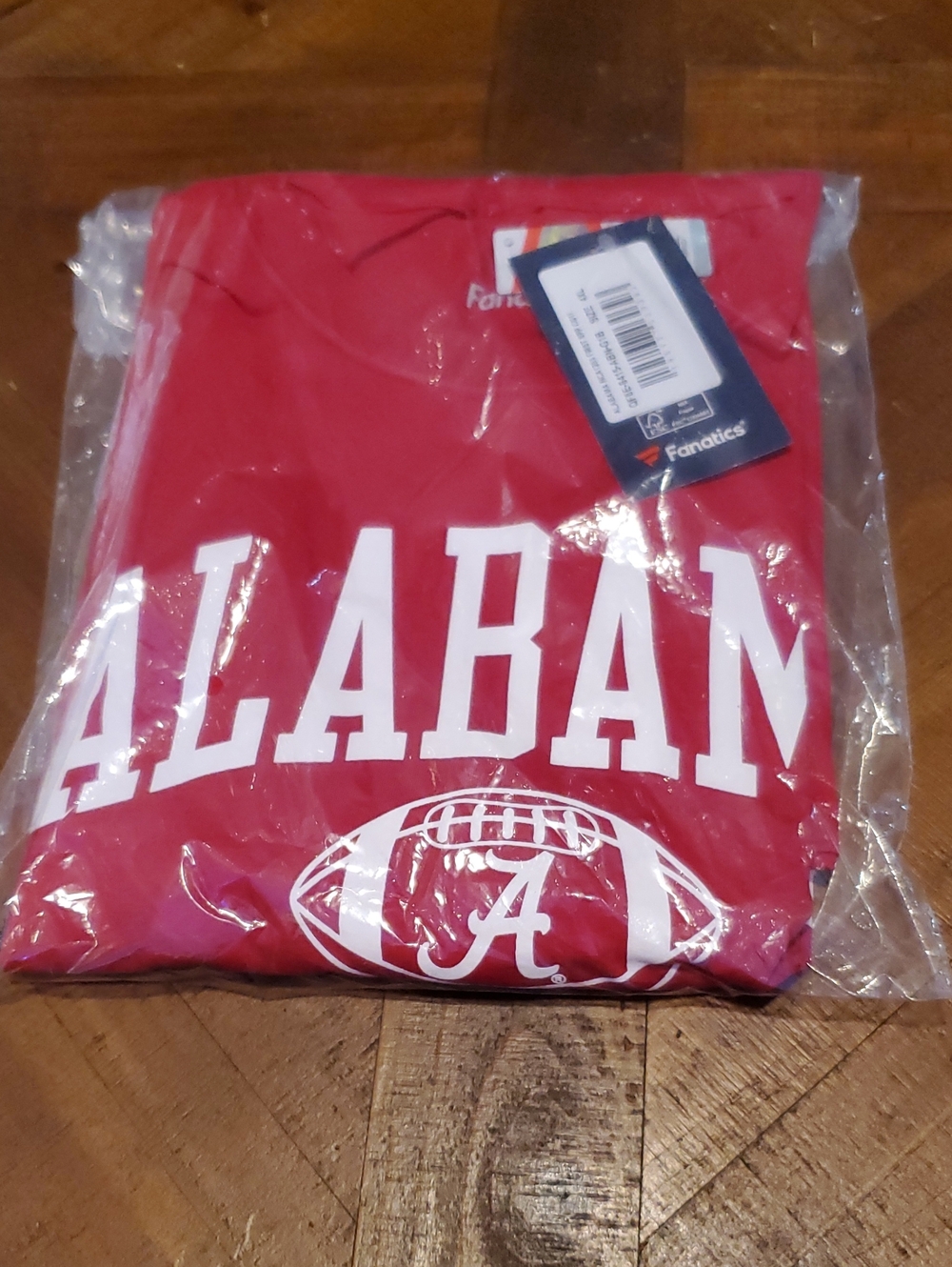 Fanatics Alabama Red Short Sleeve Tee with White Print